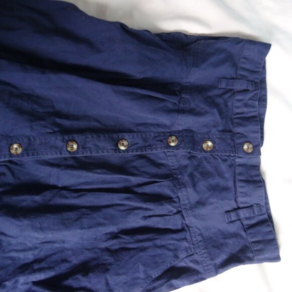 womens vintage style size 12 navy blue button up skirt maxi - Picture 7 of 9